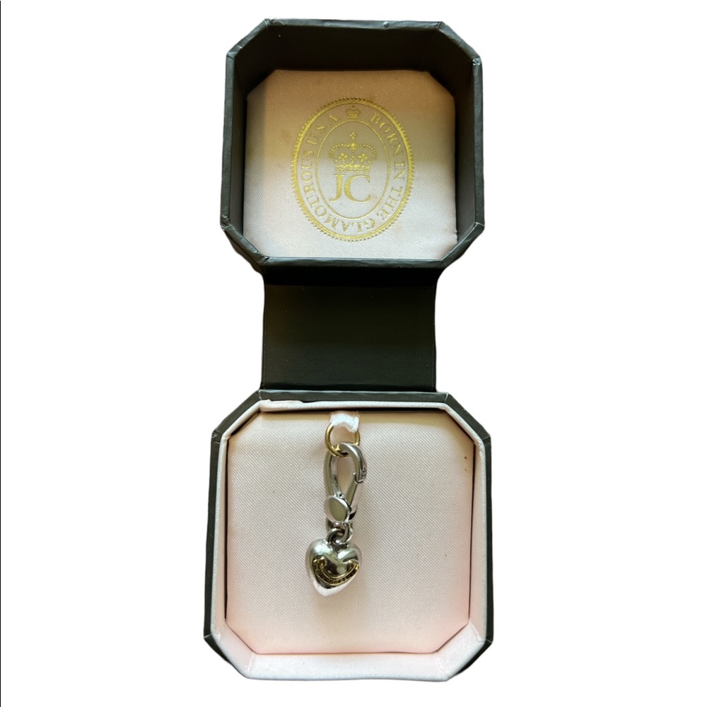 Retro Juicy Couture Puffed Pave Heart Charm